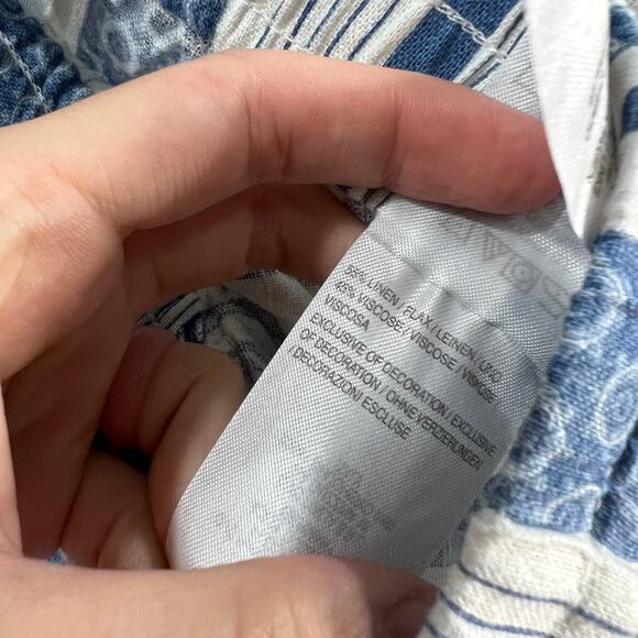 Denim & Co. Naturals Regular Linen Blend Crop Pants Med Denim Blue Small - Picture 11 of 11